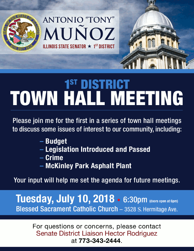 Antonio Munoz Town Hall Meeting 20180710 poster forweb