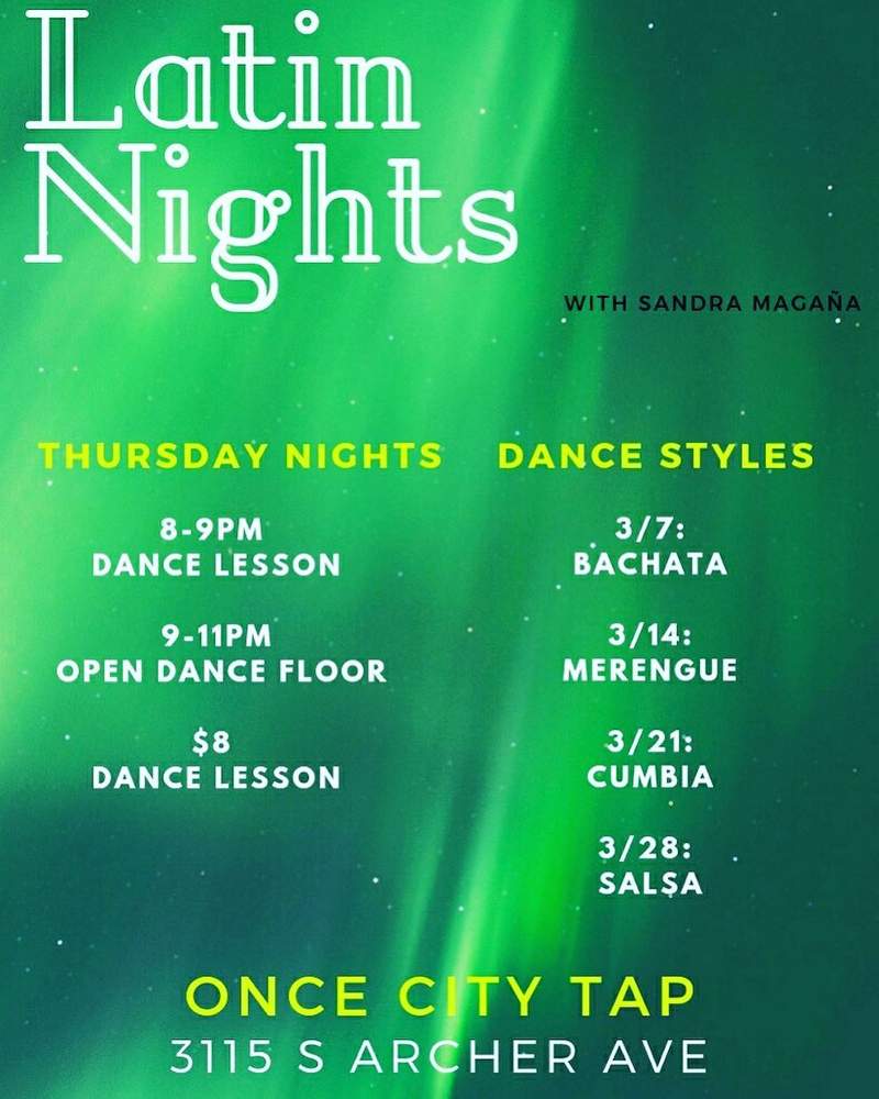 Latin Nights Sandra Magana One City Tap March2019 poster forweb
