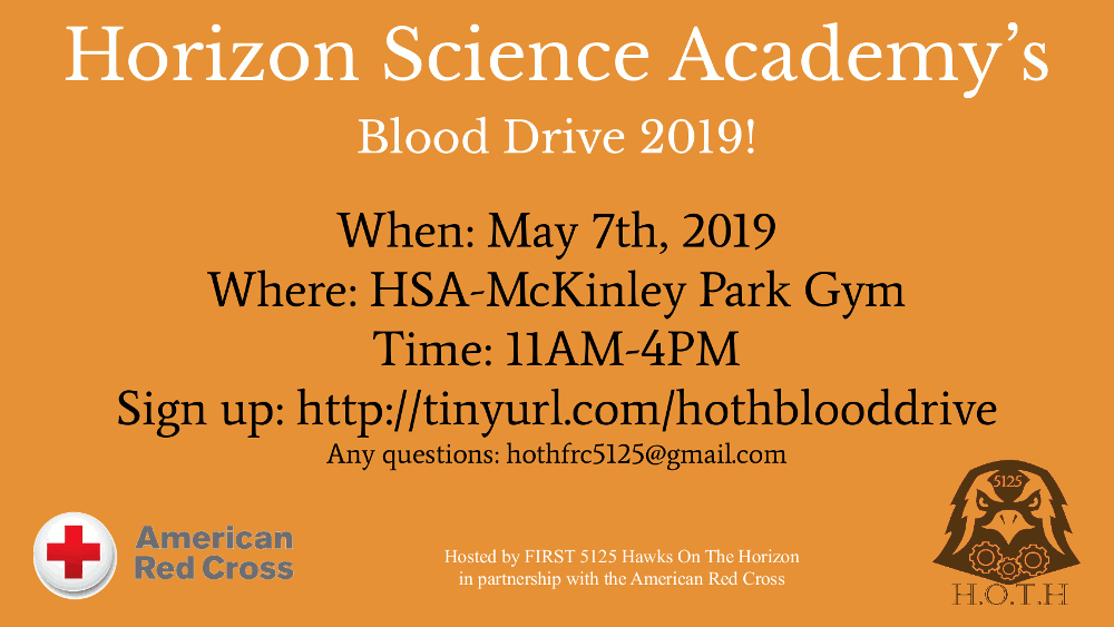 Horizon Science Academy 2019 Blood Drive 20190507 poster