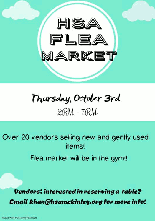 Horizon Science Academy flea market 20191002 poster