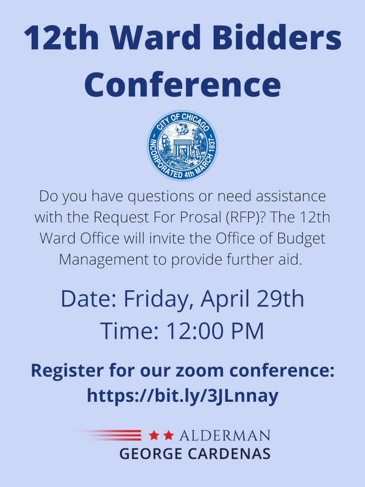 12th Ward Bidders Conference poster 20220429