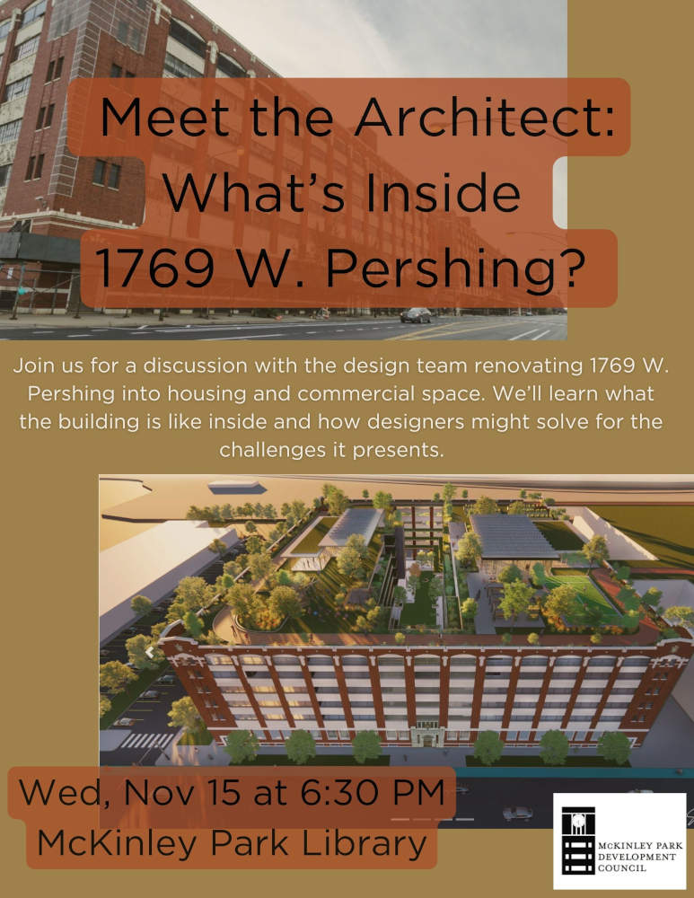 McKinley Park Development Council meeting poster 20231115