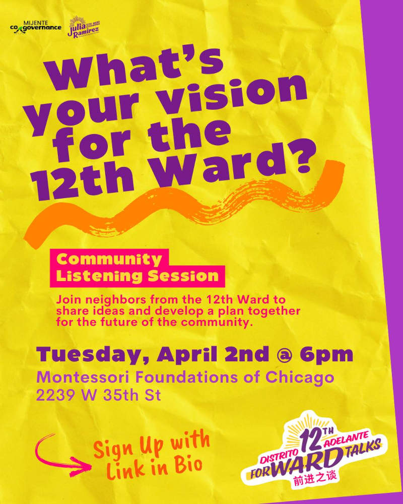 12th Ward Community Listening Session poster 20240402