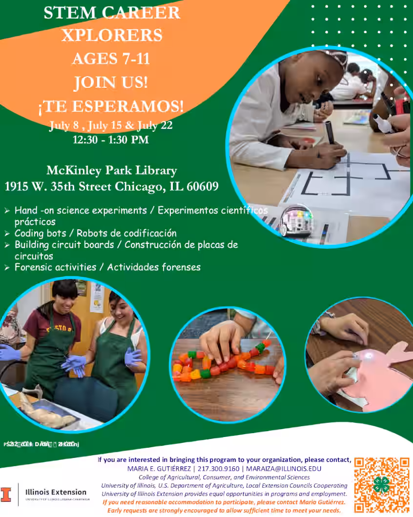 Stem Career Explorers University of Illinois Extension poster 202407