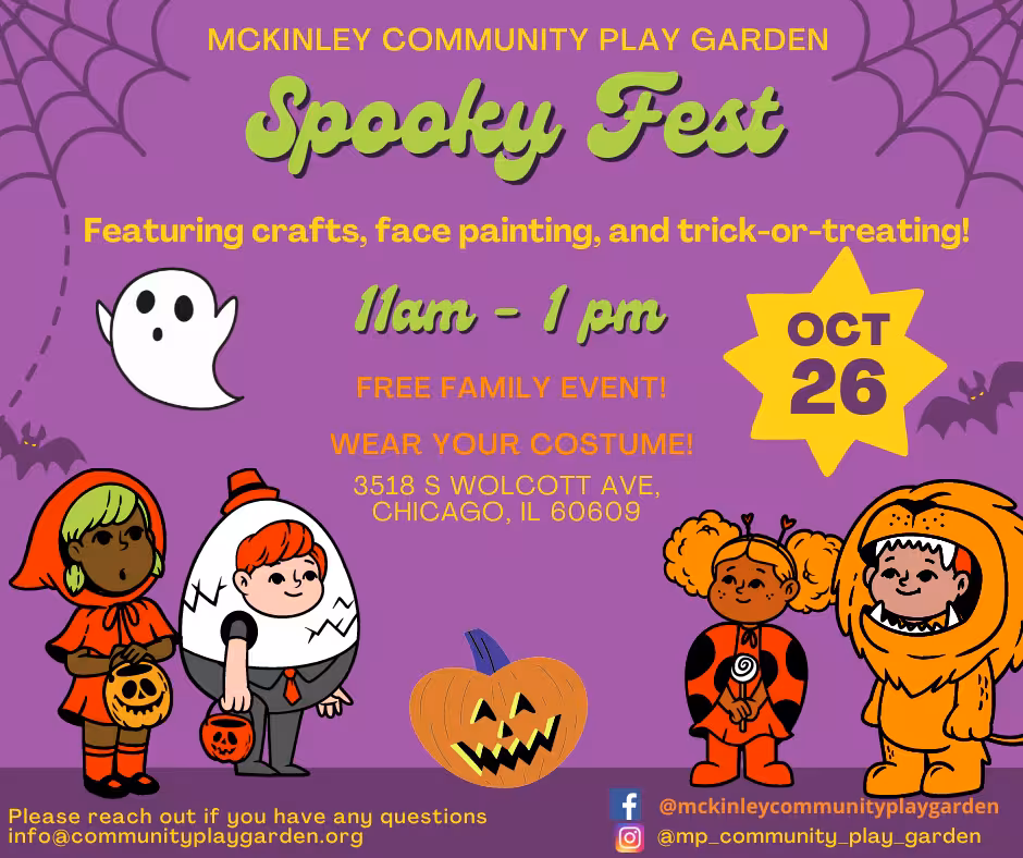 Spooky Fest McKinley Community Play Garden poster 20231021