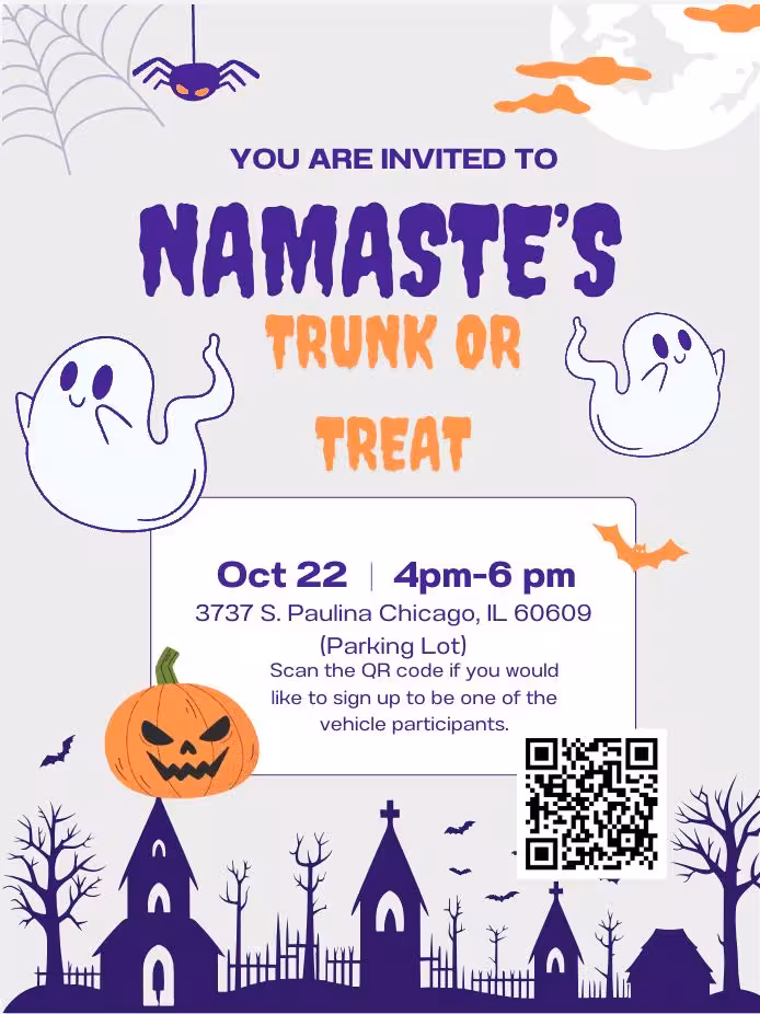 Namaste Charter School Trunk or Treat poster 20241022