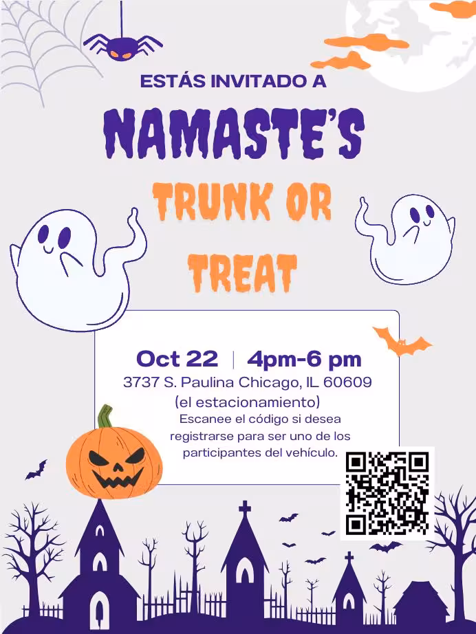 Namaste Charter School Trunk or Treat poster 20241022 es