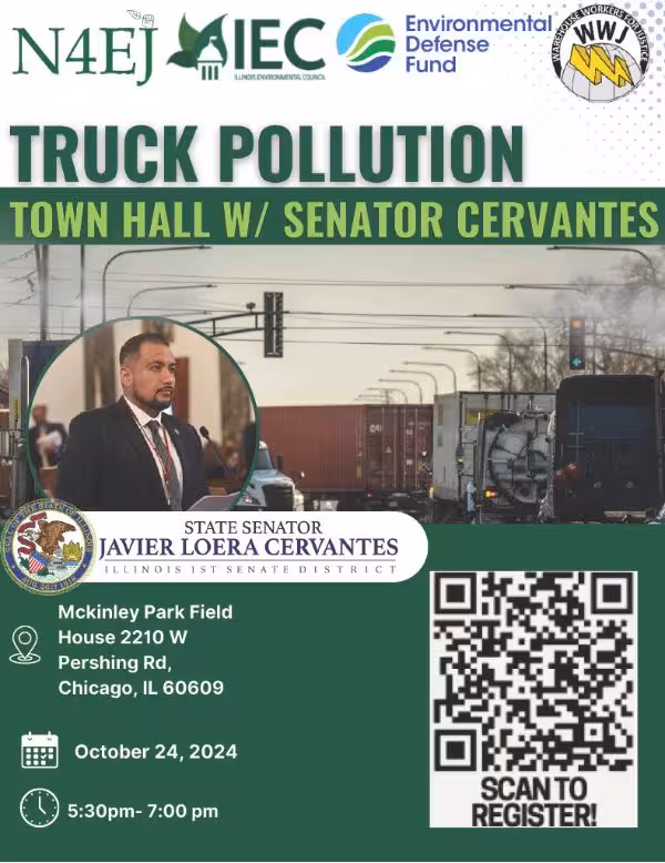 Truck Pollution Town Hall State Senator Javier Loera Cervantes poster 20241024