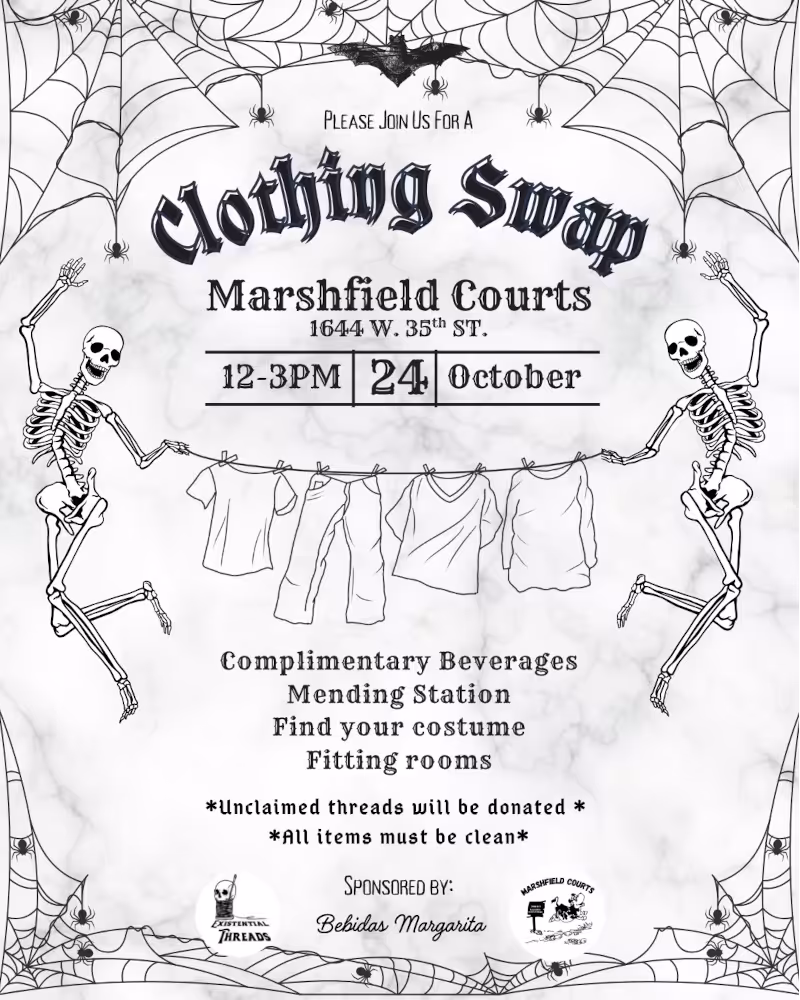 Halloween Clothing Swap Marshfield Courts poster 20261024