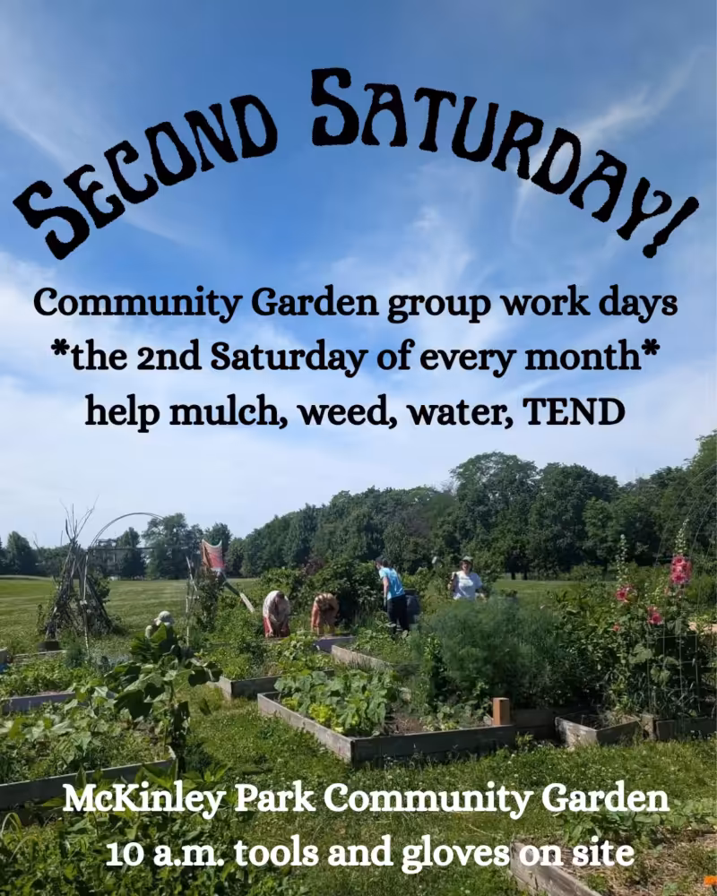 McKinley Park Community Garden stewardship day poster 202609