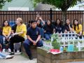 Evergreen Academy Middle School rally 20190611 students cheering