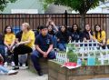 Evergreen Academy Middle School rally 20190611 students cheering
