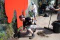 Marshfield Courts Rehab shoveling 20190713