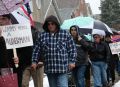 McKinley Park Green New Deal March Rally marching on Damen 2 20190223