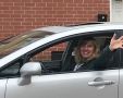 Greene Elementary School pandemic parade 20200425 waving Alicia Krok