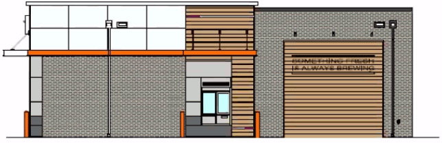 Dunkin drive through S Archer Ave S Leavitt St proposed north elevation