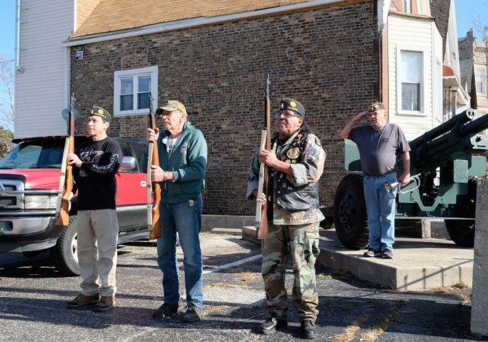 William McKinley American Legion Post 231 Veterans Day 20201111 honor guard at attention