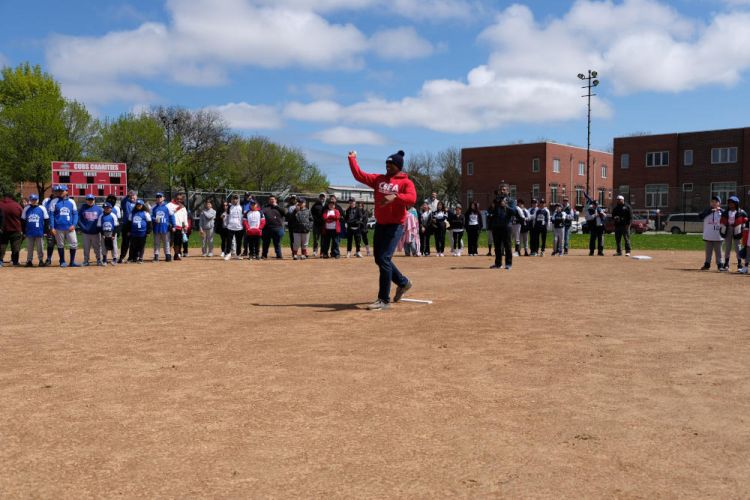 omega delta opening day hoyne park curtis granderson pitch