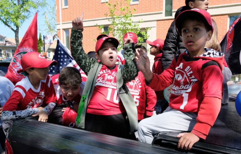 omega delta opening day parade cardinals unload