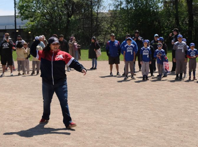 omega delta opening day parade julia ramirez first pitch