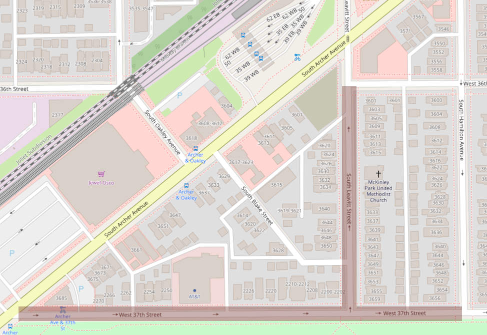 A map shows McKinley Park neighborhood streets affected by the February 15-16 filming of Chicago P.D.