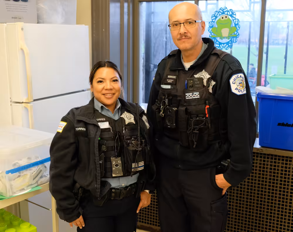Officers Jacqueline Torres and Andre Rodriguez are the new coordinators for all beats in the Chicago Police Department's 9th District.